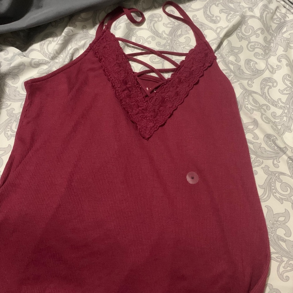 Aeropostale cross tank top burgundy